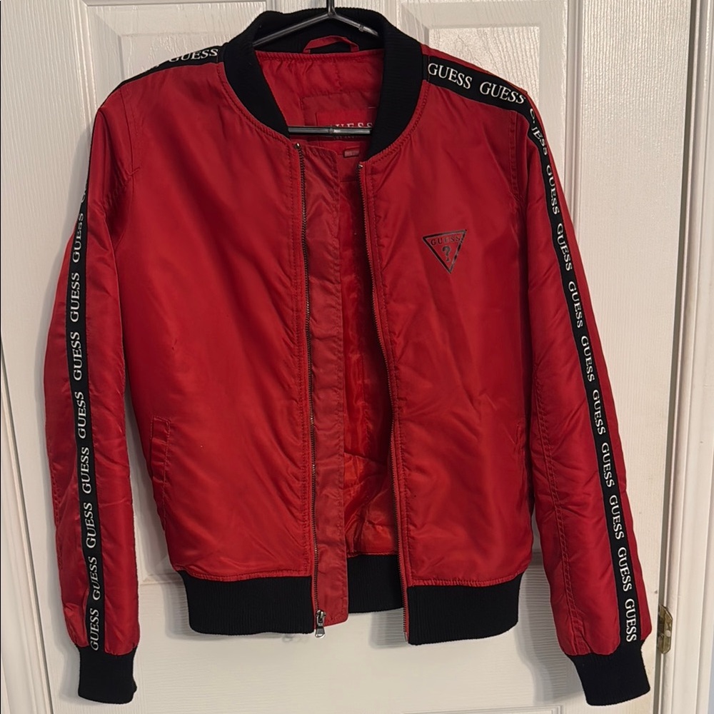GUESS Red Bomber Jacket